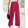 imageBTFBM Women High Waist Palazzo Pants Fall 2025 Casual Wide Leg Trousers Loose Work Office Business Suit Pant PocketsRose Red