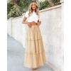 imageBTFBM Womens Long Summer Skirt 2025 Elegant High Waist Cocktail Party Wedding Guest Dress Flared ALine Midi SkirtsApricot