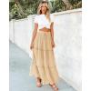 imageBTFBM Womens Long Summer Skirt 2025 Elegant High Waist Cocktail Party Wedding Guest Dress Flared ALine Midi SkirtsApricot
