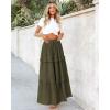 imageBTFBM Womens Long Summer Skirt 2025 Elegant High Waist Cocktail Party Wedding Guest Dress Flared ALine Midi SkirtsArmy Green