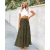 imageBTFBM Womens Long Summer Skirt 2025 Elegant High Waist Cocktail Party Wedding Guest Dress Flared ALine Midi SkirtsArmy Green