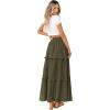 imageBTFBM Womens Long Summer Skirt 2025 Elegant High Waist Cocktail Party Wedding Guest Dress Flared ALine Midi SkirtsArmy Green