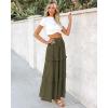 imageBTFBM Womens Long Summer Skirt 2025 Elegant High Waist Cocktail Party Wedding Guest Dress Flared ALine Midi SkirtsArmy Green