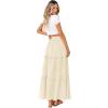 imageBTFBM Womens Long Summer Skirt 2025 Elegant High Waist Cocktail Party Wedding Guest Dress Flared ALine Midi SkirtsBeige White