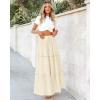 imageBTFBM Womens Long Summer Skirt 2025 Elegant High Waist Cocktail Party Wedding Guest Dress Flared ALine Midi SkirtsBeige White