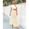 imageBTFBM Womens Long Summer Skirt 2025 Elegant High Waist Cocktail Party Wedding Guest Dress Flared ALine Midi SkirtsBeige White