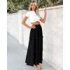 imageBTFBM Womens Long Summer Skirt 2025 Elegant High Waist Cocktail Party Wedding Guest Dress Flared ALine Midi SkirtsBlack