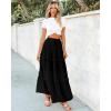 imageBTFBM Womens Long Summer Skirt 2025 Elegant High Waist Cocktail Party Wedding Guest Dress Flared ALine Midi SkirtsBlack