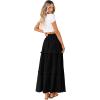 imageBTFBM Womens Long Summer Skirt 2025 Elegant High Waist Cocktail Party Wedding Guest Dress Flared ALine Midi SkirtsBlack