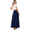 imageBTFBM Womens Long Summer Skirt 2025 Elegant High Waist Cocktail Party Wedding Guest Dress Flared ALine Midi SkirtsDark Blue
