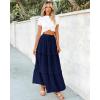 imageBTFBM Womens Long Summer Skirt 2025 Elegant High Waist Cocktail Party Wedding Guest Dress Flared ALine Midi SkirtsDark Blue