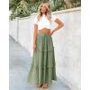 imageBTFBM Womens Long Summer Skirt 2025 Elegant High Waist Cocktail Party Wedding Guest Dress Flared ALine Midi SkirtsGreen