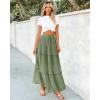 imageBTFBM Womens Long Summer Skirt 2025 Elegant High Waist Cocktail Party Wedding Guest Dress Flared ALine Midi SkirtsGreen