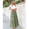 imageBTFBM Womens Long Summer Skirt 2025 Elegant High Waist Cocktail Party Wedding Guest Dress Flared ALine Midi SkirtsGreen