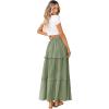 imageBTFBM Womens Long Summer Skirt 2025 Elegant High Waist Cocktail Party Wedding Guest Dress Flared ALine Midi SkirtsGreen