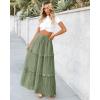 imageBTFBM Womens Long Summer Skirt 2025 Elegant High Waist Cocktail Party Wedding Guest Dress Flared ALine Midi SkirtsGreen