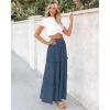 imageBTFBM Womens Long Summer Skirt 2025 Elegant High Waist Cocktail Party Wedding Guest Dress Flared ALine Midi SkirtsGrey Blue