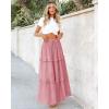 imageBTFBM Womens Long Summer Skirt 2025 Elegant High Waist Cocktail Party Wedding Guest Dress Flared ALine Midi SkirtsPink