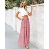 imageBTFBM Womens Long Summer Skirt 2025 Elegant High Waist Cocktail Party Wedding Guest Dress Flared ALine Midi SkirtsPink