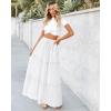 imageBTFBM Womens Long Summer Skirt 2025 Elegant High Waist Cocktail Party Wedding Guest Dress Flared ALine Midi SkirtsWhite