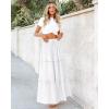 imageBTFBM Womens Long Summer Skirt 2025 Elegant High Waist Cocktail Party Wedding Guest Dress Flared ALine Midi SkirtsWhite