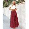 imageBTFBM Womens Long Summer Skirt 2025 Elegant High Waist Cocktail Party Wedding Guest Dress Flared ALine Midi SkirtsWine Red
