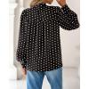 imageBTFBM Womens Tops Dressy Casual Fall 2025 Boho Floral V Neck Long Sleeve Half Button Down Shirt Work Business BlousesDot Black White