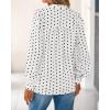 imageBTFBM Womens Tops Dressy Casual Fall 2025 Boho Floral V Neck Long Sleeve Half Button Down Shirt Work Business BlousesDot White Black