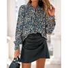 imageBTFBM Womens Tops Dressy Casual Fall 2025 Boho Floral V Neck Long Sleeve Half Button Down Shirt Work Business BlousesFloral Black Blue