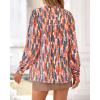 imageBTFBM Womens Tops Dressy Casual Fall 2025 Boho Floral V Neck Long Sleeve Half Button Down Shirt Work Business BlousesStriped Orange