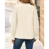 imageBTFBM Womens Tops Dressy Casual Fall 2025 Boho V Neck Ruffle Long Sleeve Shirts Floral Embroidered Work Business BlousesBeige