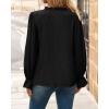 imageBTFBM Womens Tops Dressy Casual Fall 2025 Boho V Neck Ruffle Long Sleeve Shirts Floral Embroidered Work Business BlousesBlack