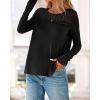 imageBTFBM Womens Tops Lace Long Sleeve Shirts Boho Cute Business Dressy Casual Blouses Fall Outfits 2025 Fashion ClothingBlack