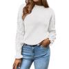 imageBTFBM Fall Sweaters for Women 2025 Crew Neck Long Sleeve Hollow Out Swiss Dot Knit Casual Pullover Tops Fashion ClothingWhite