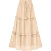 imageBTFBM Womens Long Summer Skirt 2025 Elegant High Waist Cocktail Party Wedding Guest Dress Flared ALine Midi SkirtsApricot