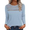 imageBTFBM Womens Tops Lace Long Sleeve Shirts Boho Cute Business Dressy Casual Blouses Fall Outfits 2025 Fashion ClothingLight Blue
