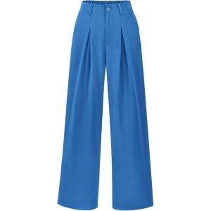 imageBTFBM Women High Waist Palazzo Pants Fall 2025 Casual Wide Leg Trousers Loose Work Office Business Suit Pant PocketsBlue