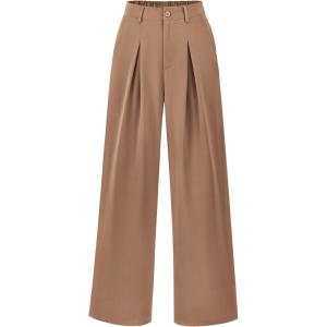 imageBTFBM Women High Waist Palazzo Pants Fall 2025 Casual Wide Leg Trousers Loose Work Office Business Suit Pant PocketsKhaki