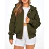 imageBTFBM Zip Up Hoodie Women Long Sleeve Fall Fashion Sweatshirt Fleece Y2K Hooded Jacket 2025 Trendy Winter ClothesArmy Green