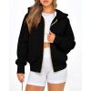 imageBTFBM Zip Up Hoodie Women Long Sleeve Fall Fashion Sweatshirt Fleece Y2K Hooded Jacket 2025 Trendy Winter ClothesBlack