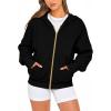 imageBTFBM Zip Up Hoodie Women Long Sleeve Fall Fashion Sweatshirt Fleece Y2K Hooded Jacket 2025 Trendy Winter ClothesBlack