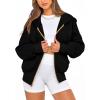 imageBTFBM Zip Up Hoodie Women Long Sleeve Fall Fashion Sweatshirt Fleece Y2K Hooded Jacket 2025 Trendy Winter ClothesBlack