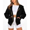 imageBTFBM Zip Up Hoodie Women Long Sleeve Fall Fashion Sweatshirt Fleece Y2K Hooded Jacket 2025 Trendy Winter ClothesBlack