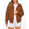 imageBTFBM Zip Up Hoodie Women Long Sleeve Fall Fashion Sweatshirt Fleece Y2K Hooded Jacket 2025 Trendy Winter ClothesBrown