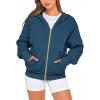 imageBTFBM Zip Up Hoodie Women Long Sleeve Fall Fashion Sweatshirt Fleece Y2K Hooded Jacket 2025 Trendy Winter ClothesDark Blue