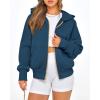 imageBTFBM Zip Up Hoodie Women Long Sleeve Fall Fashion Sweatshirt Fleece Y2K Hooded Jacket 2025 Trendy Winter ClothesDark Blue