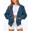 imageBTFBM Zip Up Hoodie Women Long Sleeve Fall Fashion Sweatshirt Fleece Y2K Hooded Jacket 2025 Trendy Winter ClothesDark Blue