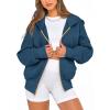 imageBTFBM Zip Up Hoodie Women Long Sleeve Fall Fashion Sweatshirt Fleece Y2K Hooded Jacket 2025 Trendy Winter ClothesDark Blue
