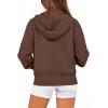imageBTFBM Zip Up Hoodie Women Long Sleeve Fall Fashion Sweatshirt Fleece Y2K Hooded Jacket 2025 Trendy Winter ClothesDark Coffee