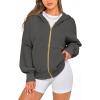 imageBTFBM Zip Up Hoodie Women Long Sleeve Fall Fashion Sweatshirt Fleece Y2K Hooded Jacket 2025 Trendy Winter ClothesDark Grey